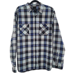 SAHARA Club Men's Long Sleeve Plaid Shirt Size XL Button Front